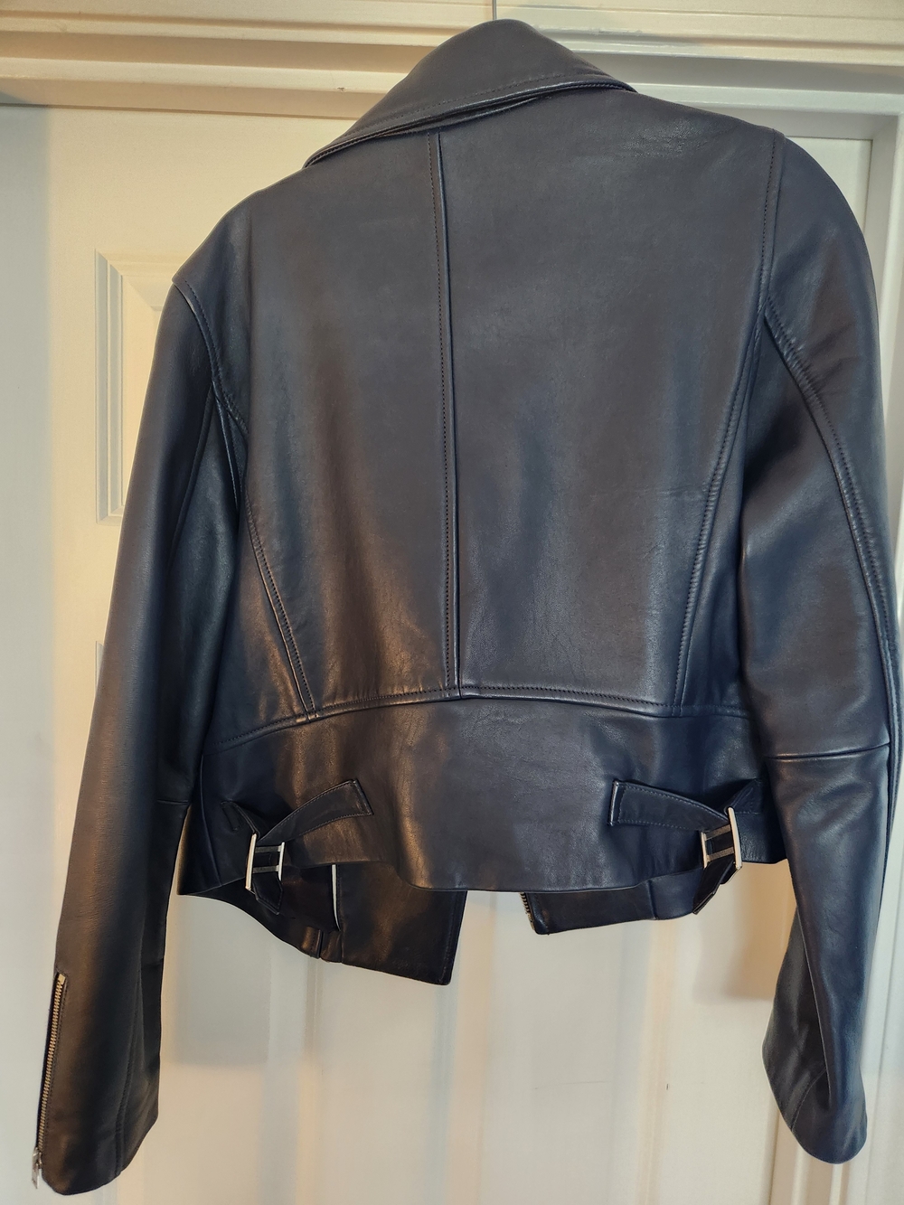 J. Crew Navy Leather Moto Jacket - Women's - Picture 5 of 6